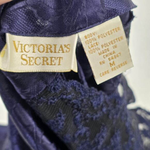 VINTAGE Victoria's Secret Gold Label Slip Dress Womens Medium Purple Chemise 90s - Picture 7 of 12